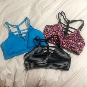 Three Victoria Sport (Victoria’s Secret) sports bras, size L